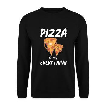 Snack Pizzalove Pizza Lover Geschenk - Unisex Pullover - Schwarz - Vorne - Alina (178cm) & Michal (187cm)