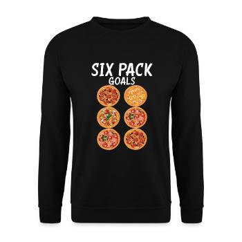 Snack Pizzalove Pizza Lover Geschenk - Unisex Pullover - Schwarz - Vorne - Alina (178cm) & Michal (187cm)