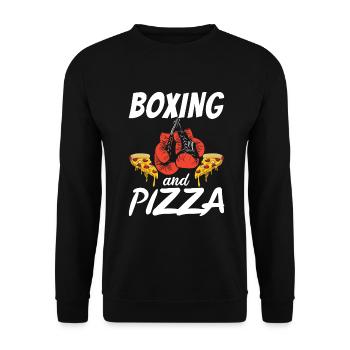 Snack Pizzalove Pizza Lover Gift - Unisex Sweatshirt - black - Front - Alina (178cm) & Michal (187cm)