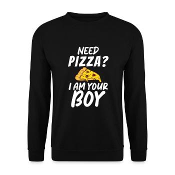 Snack Pizzalove Pizza Lover Gift - Unisex Sweatshirt - black - Front - Alina (178cm) & Michal (187cm)