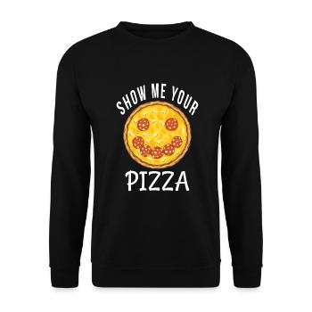 Snack Pizzalove Pizza Lover Gift - Unisex Sweatshirt - black - Front - Alina (178cm) & Michal (187cm)