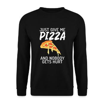 Snack Pizzalove Pizza Lover Gift - Unisex Sweatshirt - black - Front - Alina (178cm) & Michal (187cm)