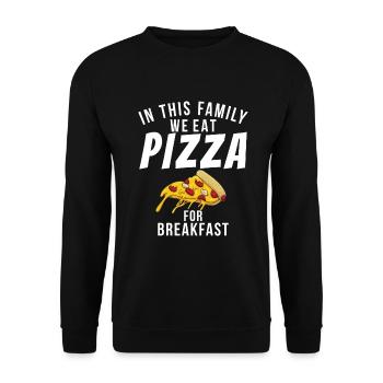 Snack Pizzalove Pizza Lover Geschenk - Unisex Pullover - Schwarz - Vorne - Alina (178cm) & Michal (187cm)