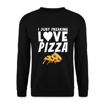 Snack Pizzalove Pizza Lover Gift - Unisex Sweatshirt - black - Front - Alina (178cm) & Michal (187cm)