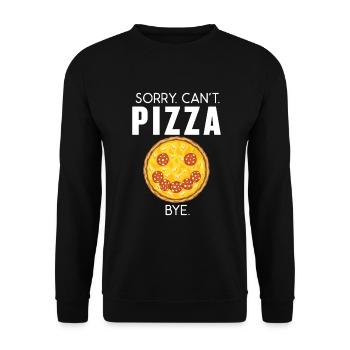 Snack Pizzalove Pizza Lover Geschenk - Unisex Pullover - Schwarz - Vorne - Alina (178cm) & Michal (187cm)