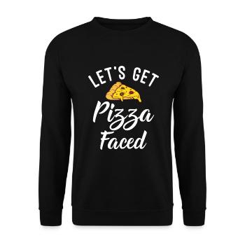 Snack Pizzalove Pizza Lover Gift - Unisex Sweatshirt - black - Front - Alina (178cm) & Michal (187cm)