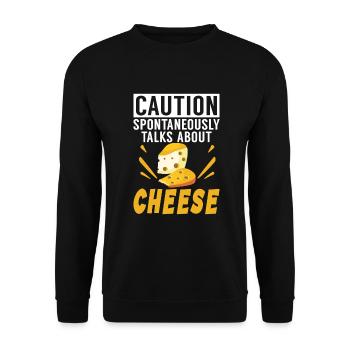 Snack Cheese Lover Cheese Gift - Unisex Sweatshirt - black - Front - Alina (178cm) & Michal (187cm)
