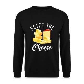 Snack Cheese Lover Cheese Gift - Unisex Sweatshirt - black - Front - Alina (178cm) & Michal (187cm)