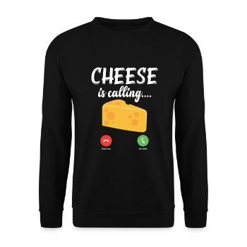 Snack Käse Liebhaber Käse Geschenk - Unisex Pullover - Schwarz - Vorne - Alina (178cm) & Michal (187cm)