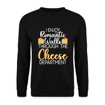 Snack Käse Liebhaber Käse Geschenk - Unisex Pullover - Schwarz - Vorne - Alina (178cm) & Michal (187cm)