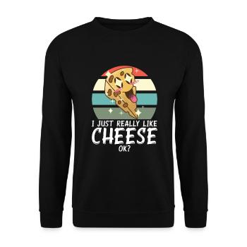 Snack Cheese Lover Cheese Gift - Unisex Sweatshirt - black - Front - Alina (178cm) & Michal (187cm)