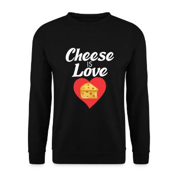 Snack Käse Liebhaber Käse Geschenk - Unisex Pullover - Schwarz - Vorne - Alina (178cm) & Michal (187cm)