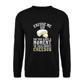 Snack Käse Liebhaber Käse Geschenk - Unisex Pullover - Schwarz - Vorne - Alina (178cm) & Michal (187cm)