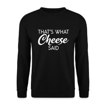 Snack Cheese Lover Cheese Gift - Unisex Sweatshirt - black - Front - Alina (178cm) & Michal (187cm)