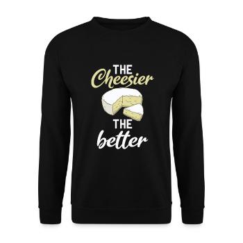 Snack Käse Liebhaber Käse Geschenk - Unisex Pullover - Schwarz - Vorne - Alina (178cm) & Michal (187cm)