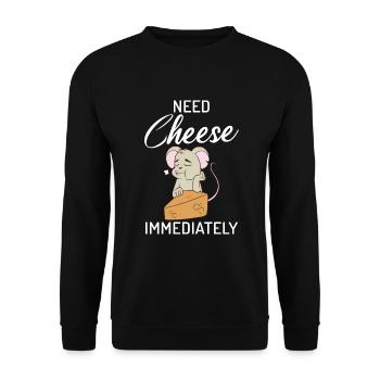 Snack Käse Liebhaber Käse Geschenk - Unisex Pullover - Schwarz - Vorne - Alina (178cm) & Michal (187cm)