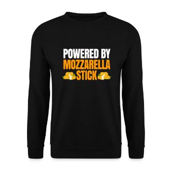 Powered by Mozzarells Sticks - Unisex Sweatshirt - black - Front - Alina (178cm) & Michal (187cm)