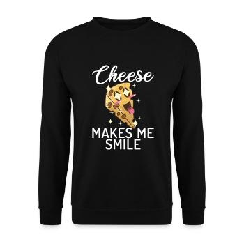 Snack Cheese Lover Cheese Gift - Unisex Sweatshirt - black - Front - Alina (178cm) & Michal (187cm)