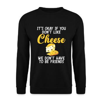 Snack Cheese Lover Cheese Gift - Unisex Sweatshirt - black - Front - Alina (178cm) & Michal (187cm)