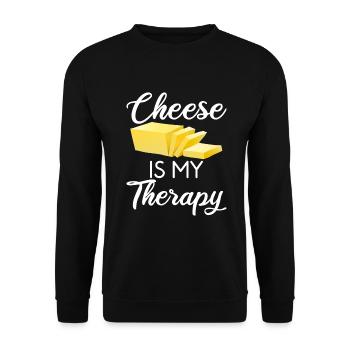 Snack Cheese Lover Cheese Gift - Unisex Sweatshirt - black - Front - Alina (178cm) & Michal (187cm)