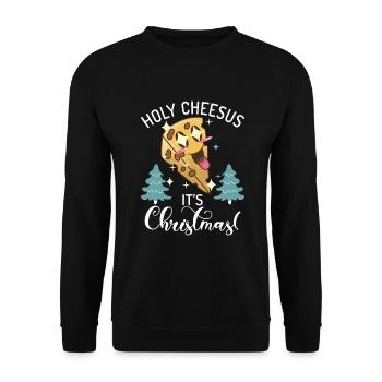 Snack Cheese Lover Cheese Gift - Unisex Sweatshirt - black - Front - Alina (178cm) & Michal (187cm)