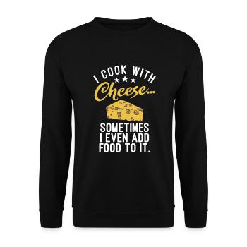 Snack Cheese Lover Cheese Gift - Unisex Sweatshirt - black - Front - Alina (178cm) & Michal (187cm)