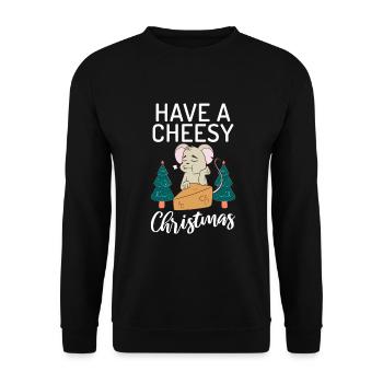 Snack Cheese Lover Cheese Gift - Unisex Sweatshirt - black - Front - Alina (178cm) & Michal (187cm)