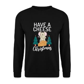 Snack Cheese Lover Cheese Gift - Unisex Sweatshirt - black - Front - Alina (178cm) & Michal (187cm)