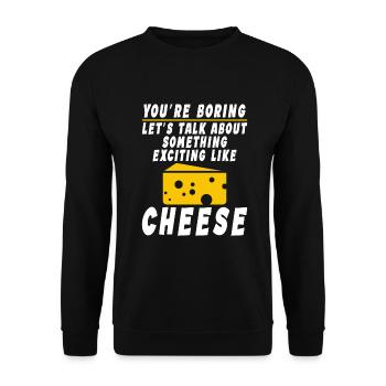Snack Cheese Lover Cheese Gift - Unisex Sweatshirt - black - Front - Alina (178cm) & Michal (187cm)