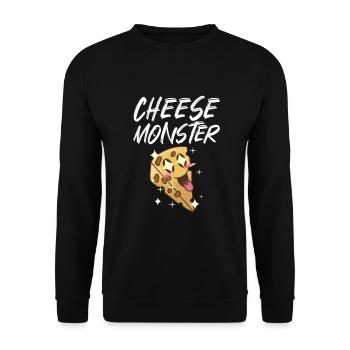 Snack Cheese Lover Cheese Gift - Unisex Sweatshirt - black - Front - Alina (178cm) & Michal (187cm)
