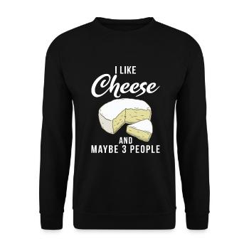 Snack Cheese Lover Cheese Gift - Unisex Sweatshirt - black - Front - Alina (178cm) & Michal (187cm)