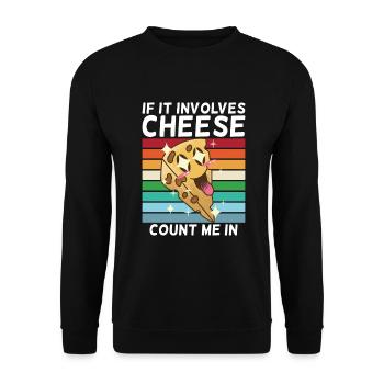 Snack Cheese Lover Cheese Gift - Unisex Sweatshirt - black - Front - Alina (178cm) & Michal (187cm)