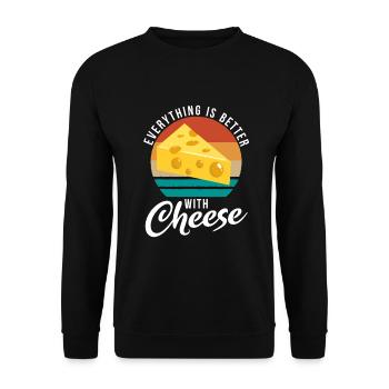 Snack Cheese Lover Cheese Gift - Unisex Sweatshirt - black - Front - Alina (178cm) & Michal (187cm)