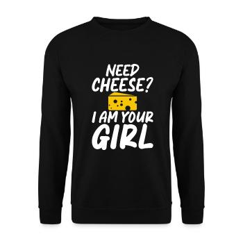 Snack Cheese Lover Cheese Gift - Unisex Sweatshirt - black - Front - Alina (178cm) & Michal (187cm)