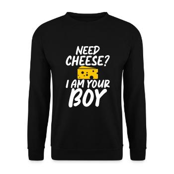 Snack Cheese Lover Cheese Gift - Unisex Sweatshirt - black - Front - Alina (178cm) & Michal (187cm)