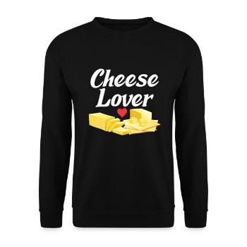 Snack Käse Liebhaber Käse Geschenk - Unisex Pullover - Schwarz - Vorne - Alina (178cm) & Michal (187cm)