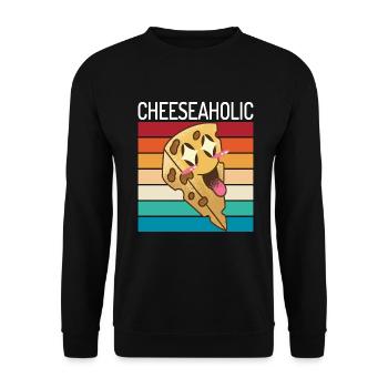 Snack Käse Liebhaber Käse Geschenk - Unisex Pullover - Schwarz - Vorne - Alina (178cm) & Michal (187cm)