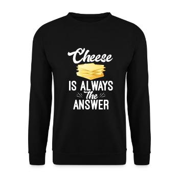 Snack Käse Liebhaber Käse Geschenk - Unisex Pullover - Schwarz - Vorne - Alina (178cm) & Michal (187cm)