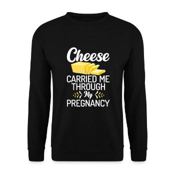 Snack Käse Liebhaber Käse Geschenk - Unisex Pullover - Schwarz - Vorne - Alina (178cm) & Michal (187cm)