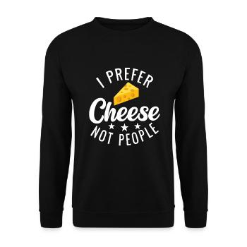 Snack Cheese Lover Cheese Gift - Unisex Sweatshirt - black - Front - Alina (178cm) & Michal (187cm)