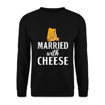 Snack Käse Liebhaber Käse Geschenk - Unisex Pullover - Schwarz - Vorne - Alina (178cm) & Michal (187cm)