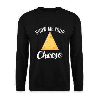Snack Cheese Lover Cheese Gift - Unisex Sweatshirt - black - Front - Alina (178cm) & Michal (187cm)