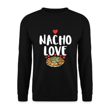 Nacho Lover Nacho Geschenk Mexikanisches Essen - Unisex Pullover - Schwarz - Vorne - Alina (178cm) & Michal (187cm)