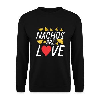 Nacho Lover Nacho Geschenk Mexikanisches Essen - Unisex Pullover - Schwarz - Vorne - Alina (178cm) & Michal (187cm)