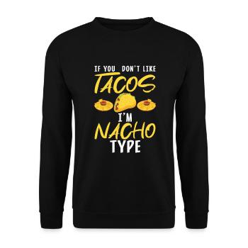 Nacho Lover Nacho Cadeau Cuisine mexicaine - Sweat-shirt Unisexe - noir - Devant - Alina (178cm) & Michal (187cm)