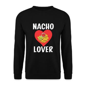 Nacho Lover Nacho Geschenk Mexikanisches Essen - Unisex Pullover - Schwarz - Vorne - Alina (178cm) & Michal (187cm)