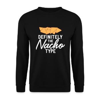 Nacho Lover Nacho Gift Mexican Food - Unisex Sweatshirt - black - Front - Alina (178cm) & Michal (187cm)