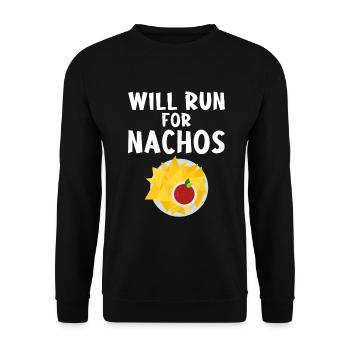 Nacho Lover Nacho Gift Mexican Food - Unisex Sweatshirt - black - Front - Alina (178cm) & Michal (187cm)