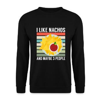 Nacho Lover Nacho Geschenk Mexikanisches Essen - Unisex Pullover - Schwarz - Vorne - Alina (178cm) & Michal (187cm)