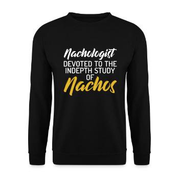 Nacho Lover Nacho Geschenk Mexikanisches Essen - Unisex Pullover - Schwarz - Vorne - Alina (178cm) & Michal (187cm)